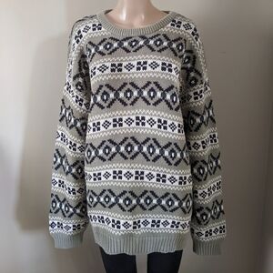 Vintage Eddie Bauer Fair Isle Knit Sweater, Men's XXL